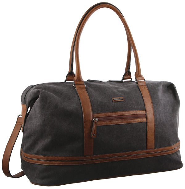 Pierre Cardin Canvas Overnight Bag in Black (PC2578)