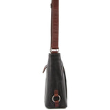 Milleni Ladies Nappa Leather Cross Body Bag in Black-Chestnut (NL9801)