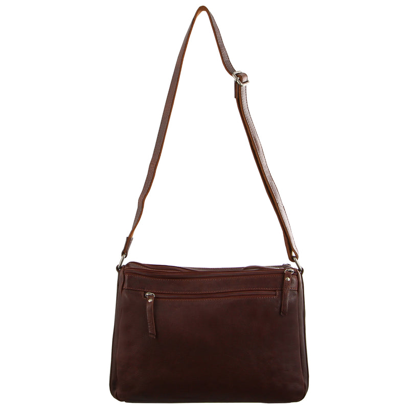 Milleni Nappa Leather Cross Body Bag in Chestnut (NL9426)