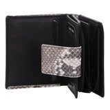 Pierre Cardin Snake Embossed Leather Ladies Bi-Fold Tab Wallet (PC 3425) in Black