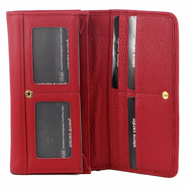 Pierre Cardin Italian Leather Ladies Wallet in Red  (PC1976)