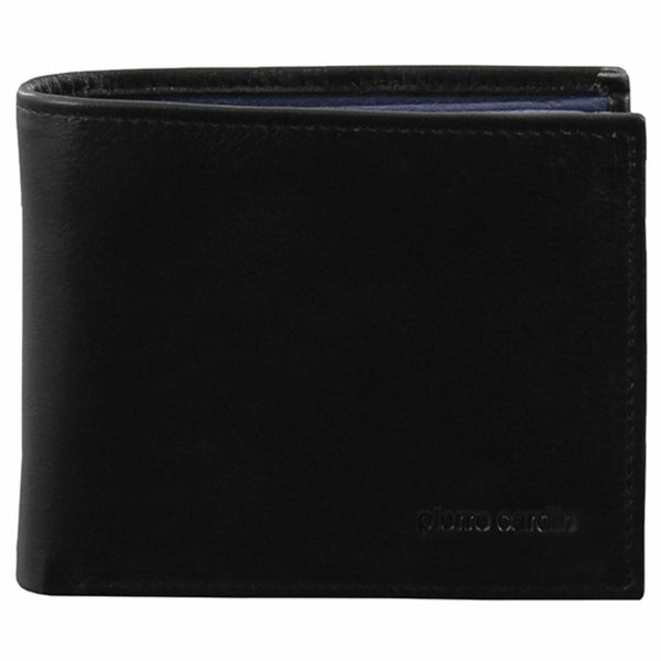 Pierre Cardin Italian Leather Mens Two Tone Bi Fold Wallet in Black/Navy (PC2630)