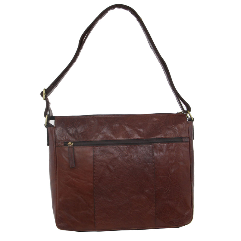 Pierre Cardin Rustic Leather Computer Bag/Satchel in Chestnut (PC2806)